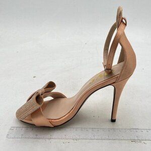 FYS Champagne Bow Open Toe Sandals Ankle Strap High Heels Sexy Wedding Prom Shoe